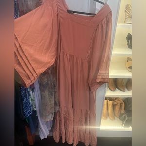 BNWT red dress boutique peach maxi dress